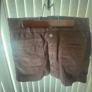 Brown rust corduroy mini skirt